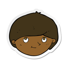 sticker of a cartoon happy man