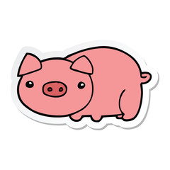 sticker of a cartoon pig