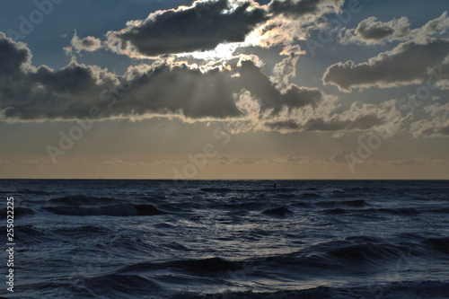 Sunrise Over The Sea Seascape Horizon Clouds Sun Wave Water