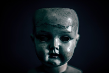 Creepy doll in the dark 