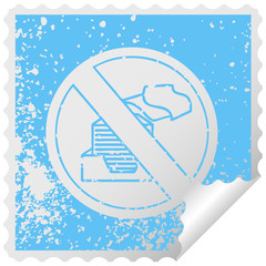 distressed square peeling sticker symbol paperless office symbol
