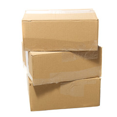 three cardboard boxes
