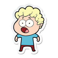 sticker of a cartoon man gasping in surprise