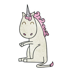 quirky hand drawn cartoon unicorn