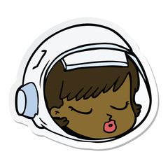 sticker of a cartoon astronaut face