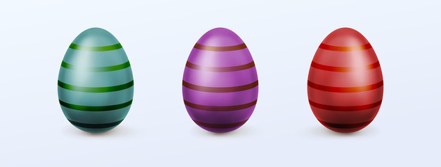 Easter eggs with striped patten