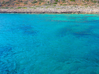 Beautiful turquoise water and rocky coastline