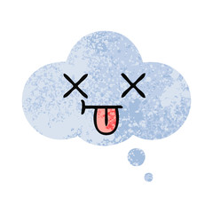 retro illustration style cartoon thought bubble