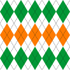 St. Patricks day Argyle. Pattern Scottish cage