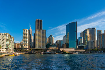 Fototapeta na wymiar Sydney CBD cityscape with skyscrapers, view from Circular Quay