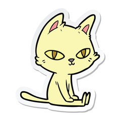 sticker of a cartoon cat sitting