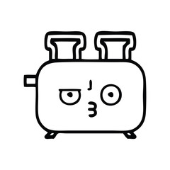 line drawing cartoon of a toaster