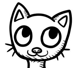 Stylized Adorable Cat Doodle