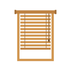 Wood blinds on white background