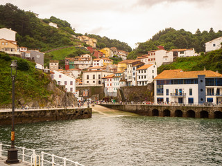 Vistas del pueblo de Cudillero en Asturias, verano de 2018