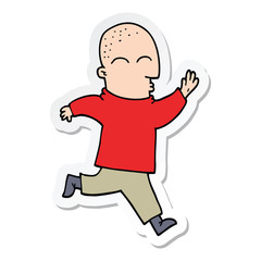 sticker of a cartoon man running