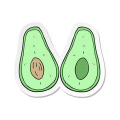 sticker of a cartoon avocado