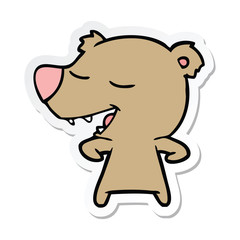 sticker of a cartoon bear