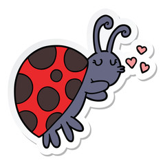 sticker of a cartoon ladybug