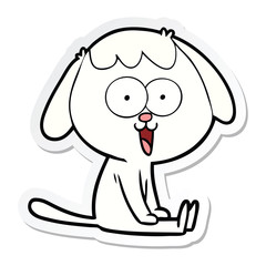 sticker of a cute cartoon dog