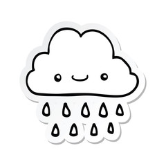 sticker of a cartoon storm cloud
