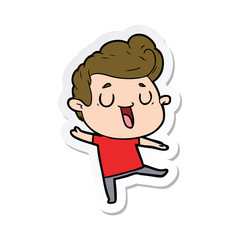 sticker of a happy cartoon man