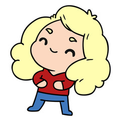 cartoon of a cute kawaii girl