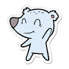 sticker of a friendly bear cartoon