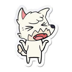 sticker of a angry cartoon fox