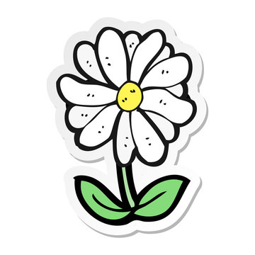 sticker of a cartoon flower symbol