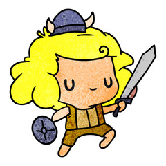 textured cartoon kawaii cute viking child