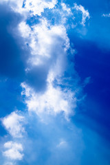 Blue sky and white clouds.