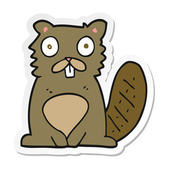 sticker of a cartoon beaver