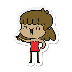 sticker of a cartoon woman