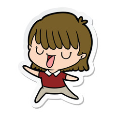 Fototapeta premium sticker of a cartoon woman