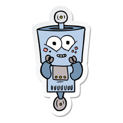 sticker of a happy cartoon robot
