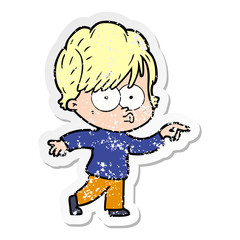 distressed sticker of a cartoon woman