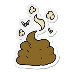 sticker of a cartoon gross poop