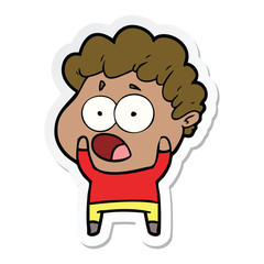 sticker of a cartoon man gasping in surprise