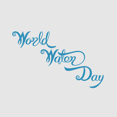 Naklejka na ściany i meble Blue World Water Day Typographical Design Elements.World Water Day icon.March,22.Minimalistic design for World Water Day concept.Vector illustration