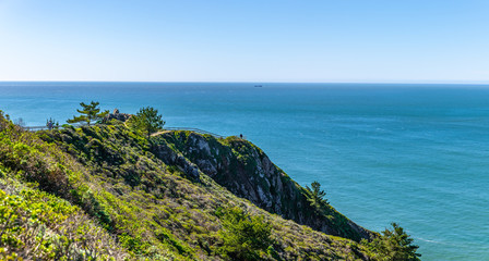 Fototapeta premium Stinson Beach overlook on the coastline of California off highway 1