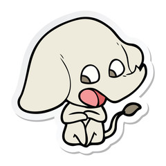 sticker of a cute cartoon elephant