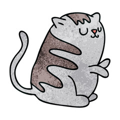 quirky hand drawn cartoon cat