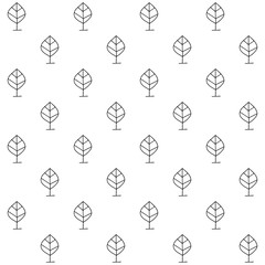 Seamless vector pattern. symmetrical background with hand drawn decorative trees. Black and white print. Graphic abstract design, illustration for wrapping, wallpaper, fabric, packaging, textile
