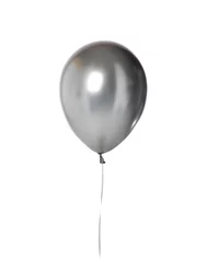 Photo sur Plexiglas Ballon Big helium inflatable latex clear silver balloon for decorations on birthday wedding corporative party isolated on white 