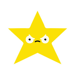 flat color retro cartoon gold star