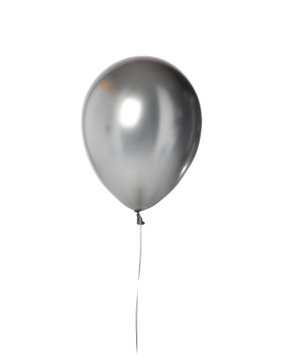 Big helium inflatable latex clear silver balloon for decorations on birthday wedding corporative party isolated on white 