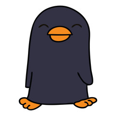 quirky hand drawn cartoon penguin
