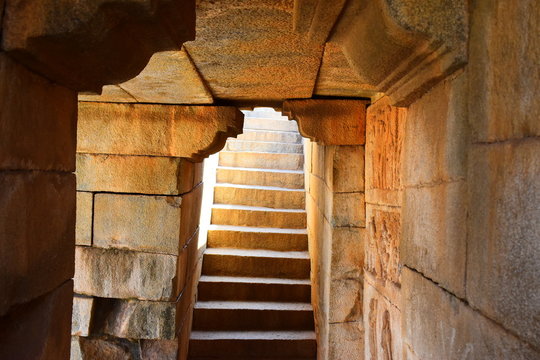 staircase in old ruined building