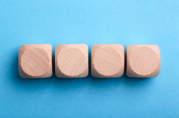 Four Blank Wooden Blocks isolated